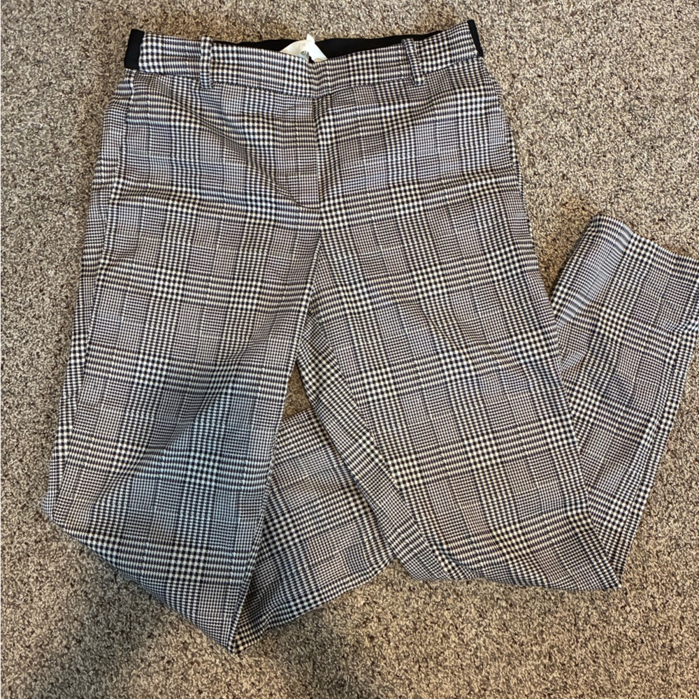 H&M Black and White Plaid Trousers